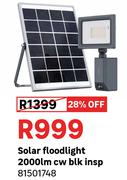 Solar Floodlight 2000Lm Cw Blk Insp 81501748