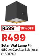 Solar Wall Lamp Pir 450Lm Cw Alu Blk Insp 81501749