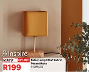 Inspire Table Lamp E14 x 1 Fabric Pecan Akora 81498433