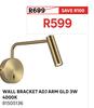 Wall Bracket ADJ Arm Gold 3W 4000K 81505136