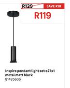 Inspire Pendant Light Set E27 x 1 Metal Matt Black 81485606