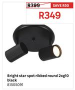 Bright Star Spot Ribbed Round 2 x g10 Black 81505091