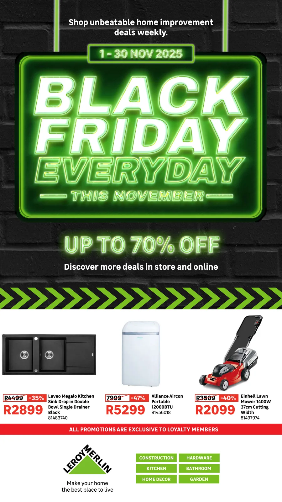 Leroy Merlin : Black Friday Everyday This November (Week 3 & 4)