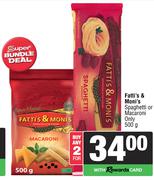 Fatti's & Moni's Spaghetti Or Macaroni Only-For 2 x 500g