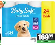 Baby Soft Toilet Tissue 2 Ply-24s Per Pack