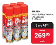 Mr Min Multi Surface Aerosol-6 x 300ml
