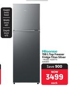 Hisense 156L Top Freezer/Fridge Titan Silver 434931