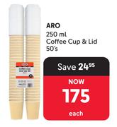 Aro 250ml Coffee Cup & Lid-50's