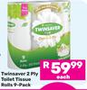 Twinsaver 2Ply Toilet Tissue Rolls-9's Pack