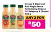 Crosse & Blackwell Kasi Magic Sauce Hot & Spicy Cheese Or Jalapeno & Cheese-For 2 x 330g