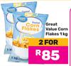 Great Value Corn Flakes-For 2 x 1Kg