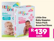 Little One Baby Nappies Value Pack Assorted Sizes