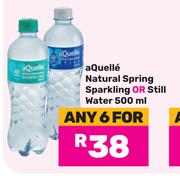 Aquelle Natural Spring Sparkling Or Still Water-For 6 x 500ml