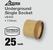 Marley Underground Single Socket UE400-110mm Each