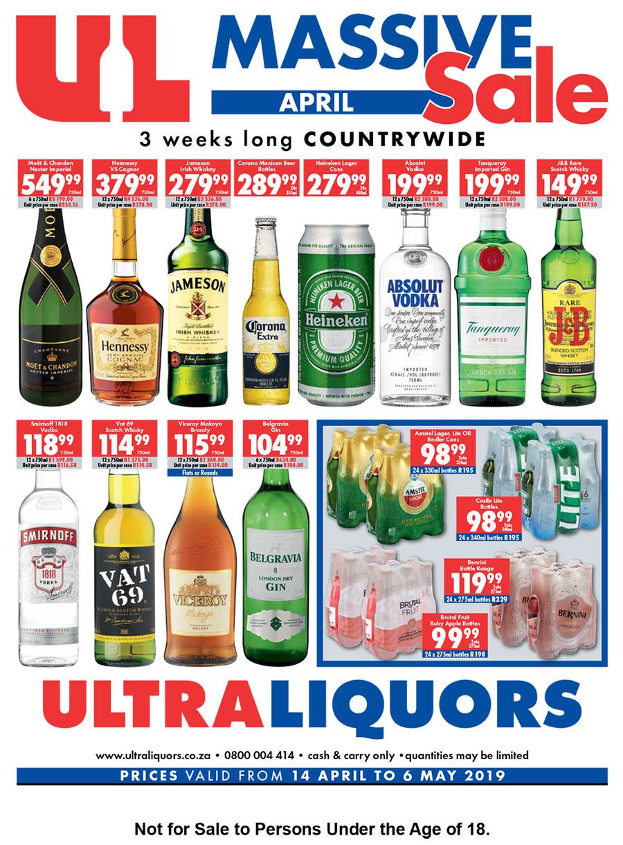 Ultra Liquors Massive April Sale 14 Apr 06 May 2019 M Guzzle Co Za
