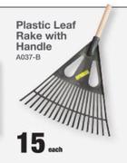 Plastic Leaf Rake With Handle A037-B-Each