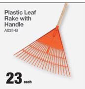 Plastic Leaf Rake With Handle A038-B-Each