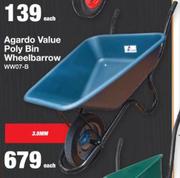 Agardo Value Poly Bin Wheelbarrow 3.5MM WW07-B-Each
