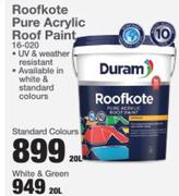 Duram Roofkote Pure Acrylic Roof Paint (Standard Colours)-20L