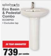 Splashworks Eco Basin & Pedestal Combo ECOBPED-Per Combo