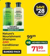 Nature's Nourishment Shampoo And Conditioner Banded Pack-400ml Per Pack
