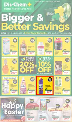 Dis-Chem : Bigger & Better Savings (17 March - 12 April 2026), page 1