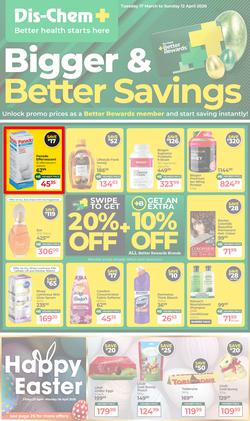 Dis-Chem : Bigger & Better Savings (17 March - 12 April 2026), page 1
