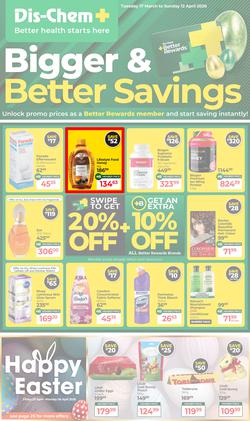 Dis-Chem : Bigger & Better Savings (17 March - 12 April 2026), page 1