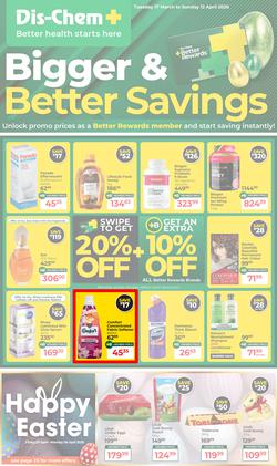 Dis-Chem : Bigger & Better Savings (17 March - 12 April 2026), page 1
