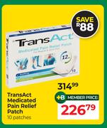 TransAct Medicated Pain Relief Patch 10 Patches