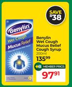 Benylin Wet Cough Mucus Relief Cough Syrup-200ml