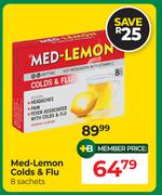 Med-Lemon Colds & Flu 8 Sachets