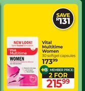 Vital Multitime Women 30 Softgel Capsules-For 2