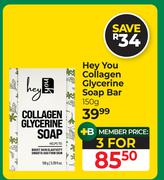 Hey You Collagen Glycerine Soap Bar-For 3 x 150g