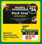Nature's Nourishment Black Soap Bar-For 2 x 115g