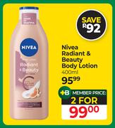 Nivea Radiant & Beauty Body Lotion-For 2 x 400ml