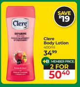 Clere Body Lotion-For 2 x 400ml