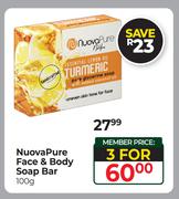 Nuova Pure Face & Body Soap Bar-For 3 x 100g
