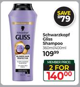 Schwarzkopf Gliss Shampoo-For 2 x 360ml/400ml