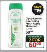 Glyco Lemon Nourishing Fresh Apple Shampoo-For 2 x 400ml