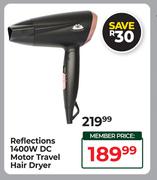 Reflections 1400W DC Motor Travel Hair Dryer