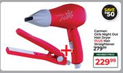 Carmen Girls Night Out Hair Dryer Plus Hair Straightener