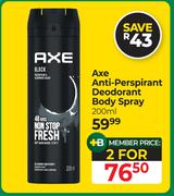 Axe Anti-Perspirant Deodorant Body Spray-For 2 x 200ml
