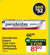 Parodontax Expert Gum Care Whitening Toothpaste-For 2 x 75ml
