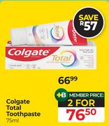 Colgate Total Toothpaste-For 2 x 75ml