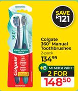Colgate 360° Manual Toothbrushes (2-Pack)-For 2