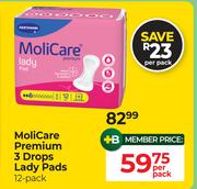 Molicare Premium 3 Drops Lady Pads (12 Pack)-Per Pack