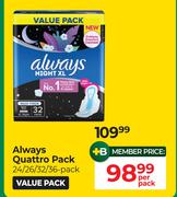 Always Quattro Pack ( 24/26/32/36-Pack)-Per Pack