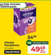 Always Pantyliners (40-Pack)-Per Pack