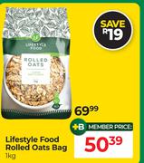 Lifestyle Food Rolled Oats Bags-1kg